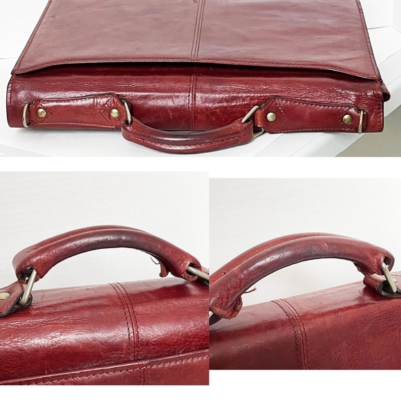 Renwick Canada Briefcase Bag Oxblood Leather Business Bag Vintage Luxe Rare - Picture 7 of 11